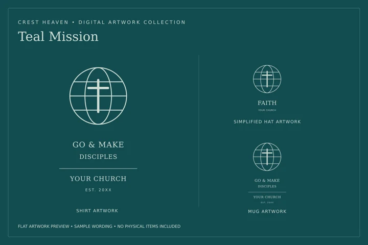 Teal Mission — Flat artwork preview