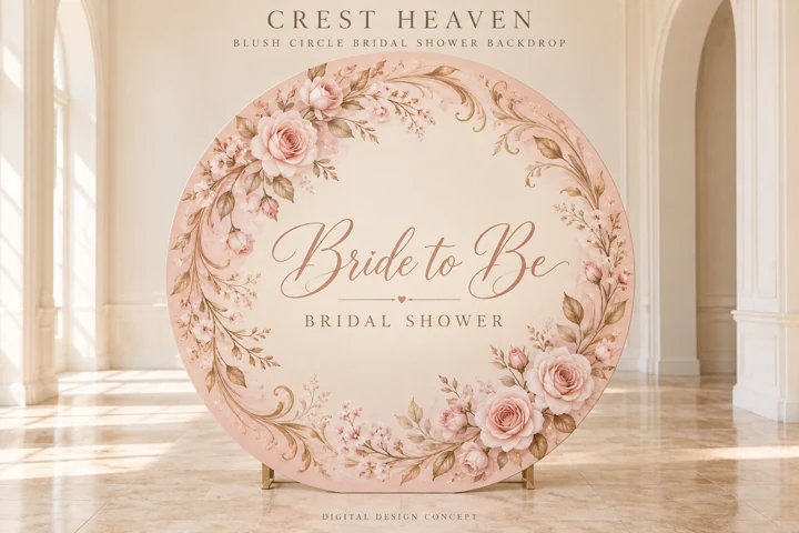 Blush Circle Bridal Shower Backdrop — Design concept
