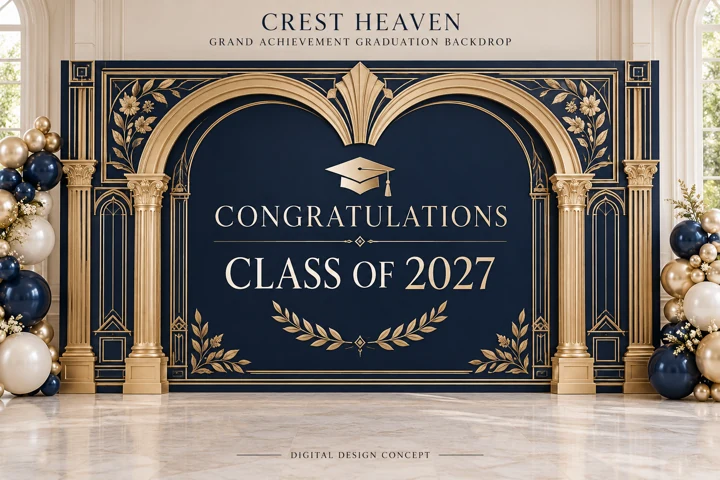 Grand Achievement Graduation Backdrop — Design concept