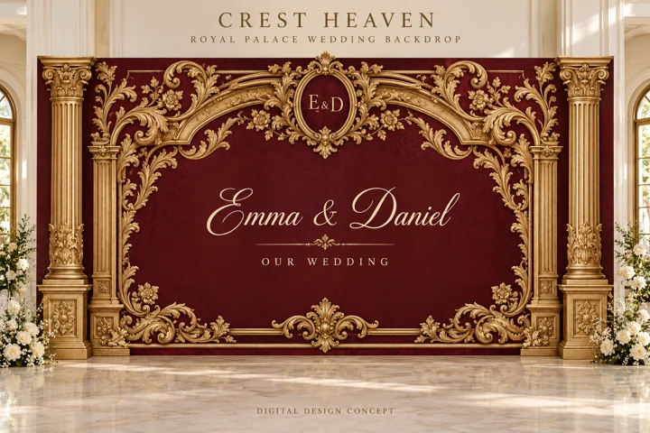 Royal Palace Wedding Backdrop — Design concept