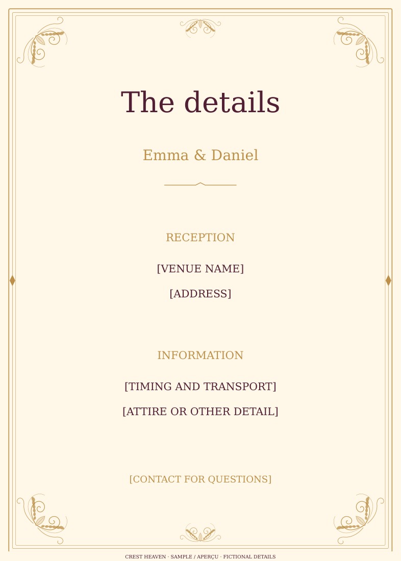 Details card (English)