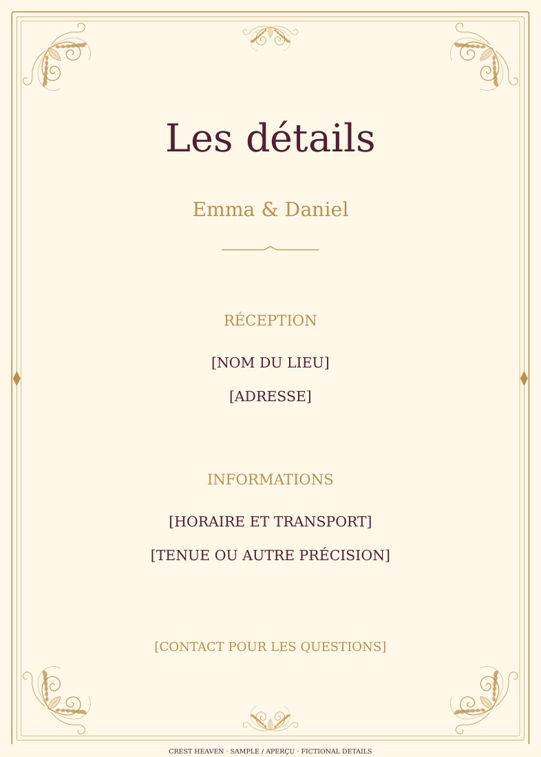 Carte de renseignements (Français)
