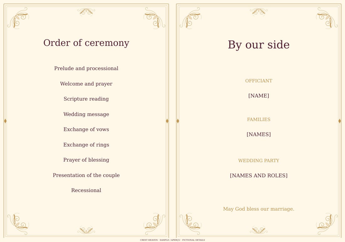 Inside spread of the Royal Palace ceremony program