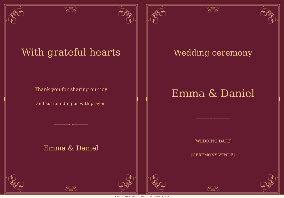 Ceremony program (English)