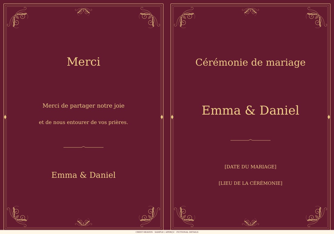 Programme de cérémonie (Français)