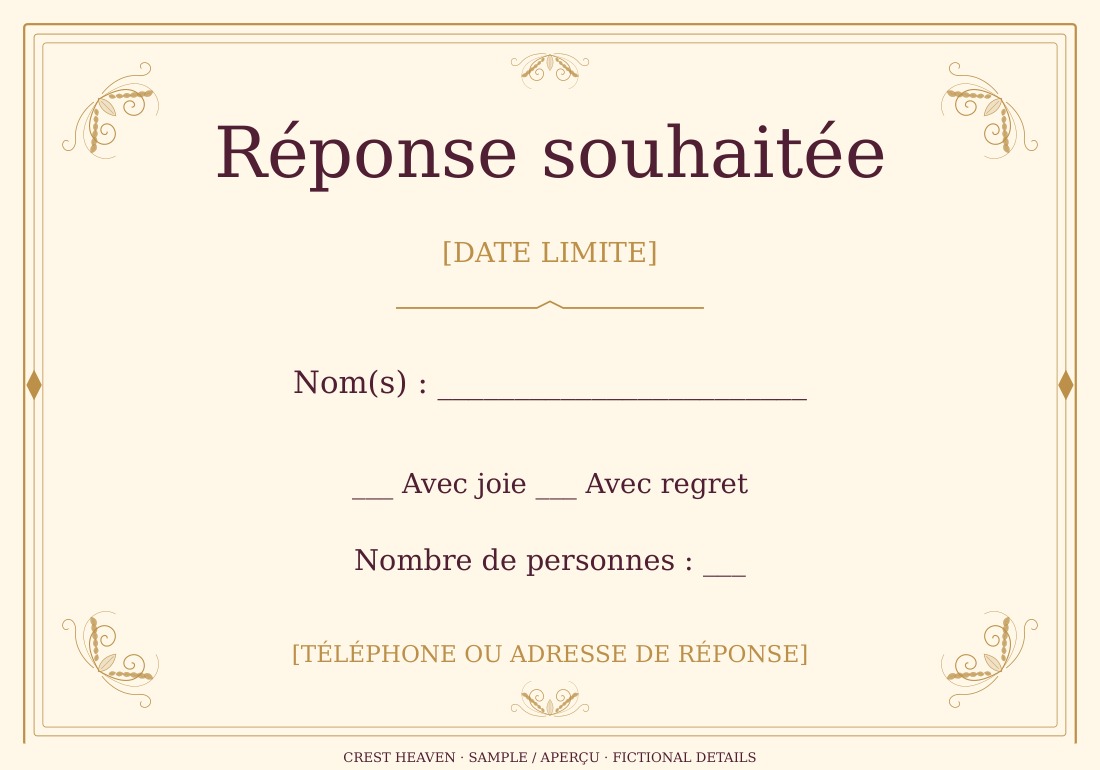 Carte-réponse (Français)