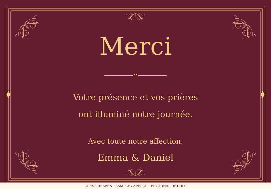 Carte de remerciement (Français)