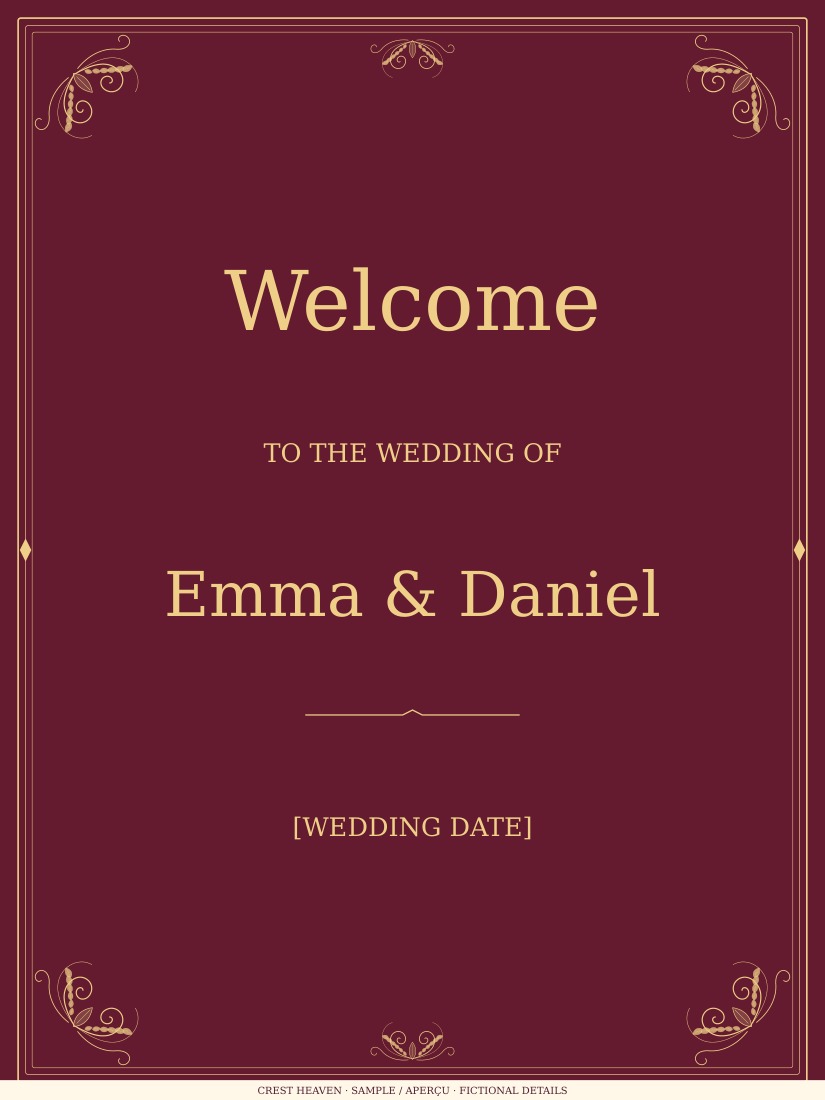 Welcome sign (English)