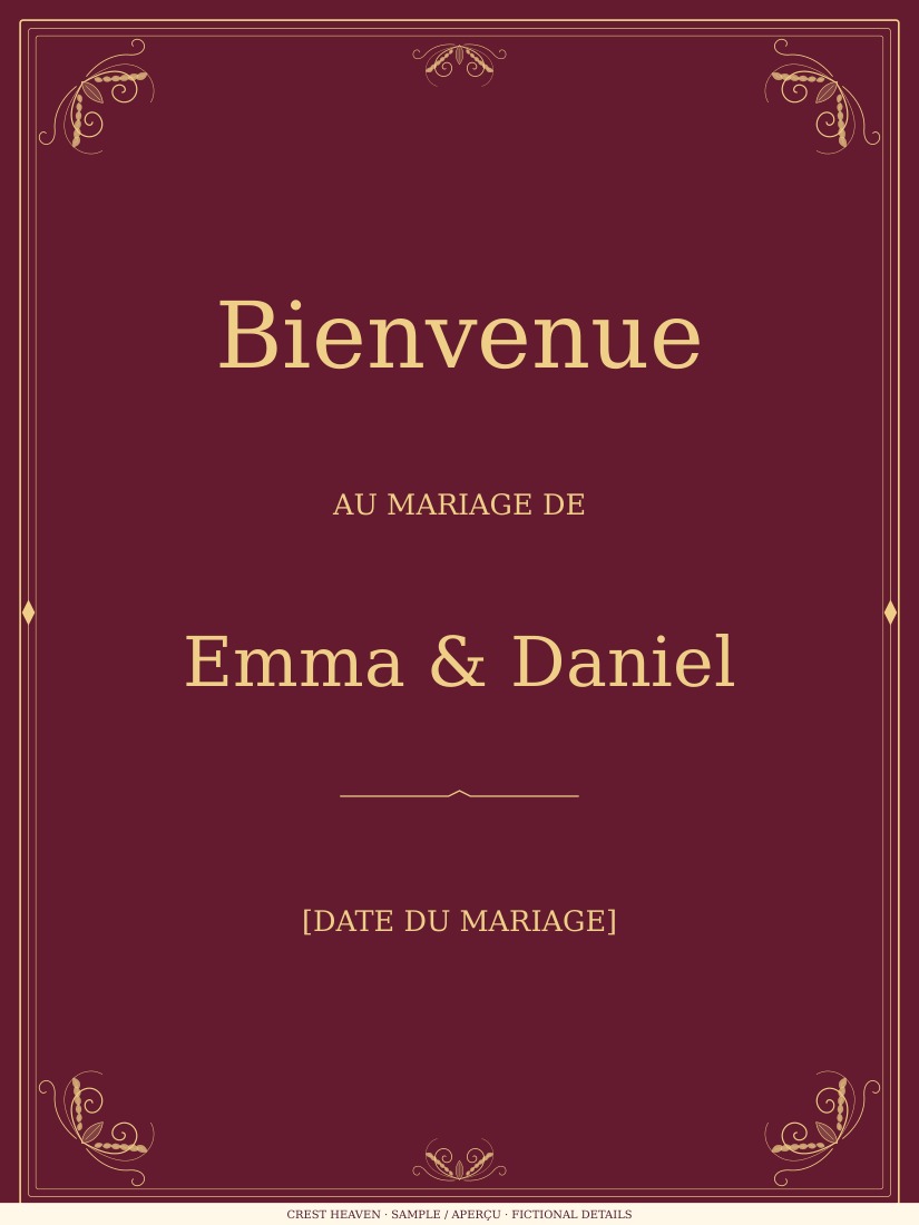Panneau de bienvenue (Français)