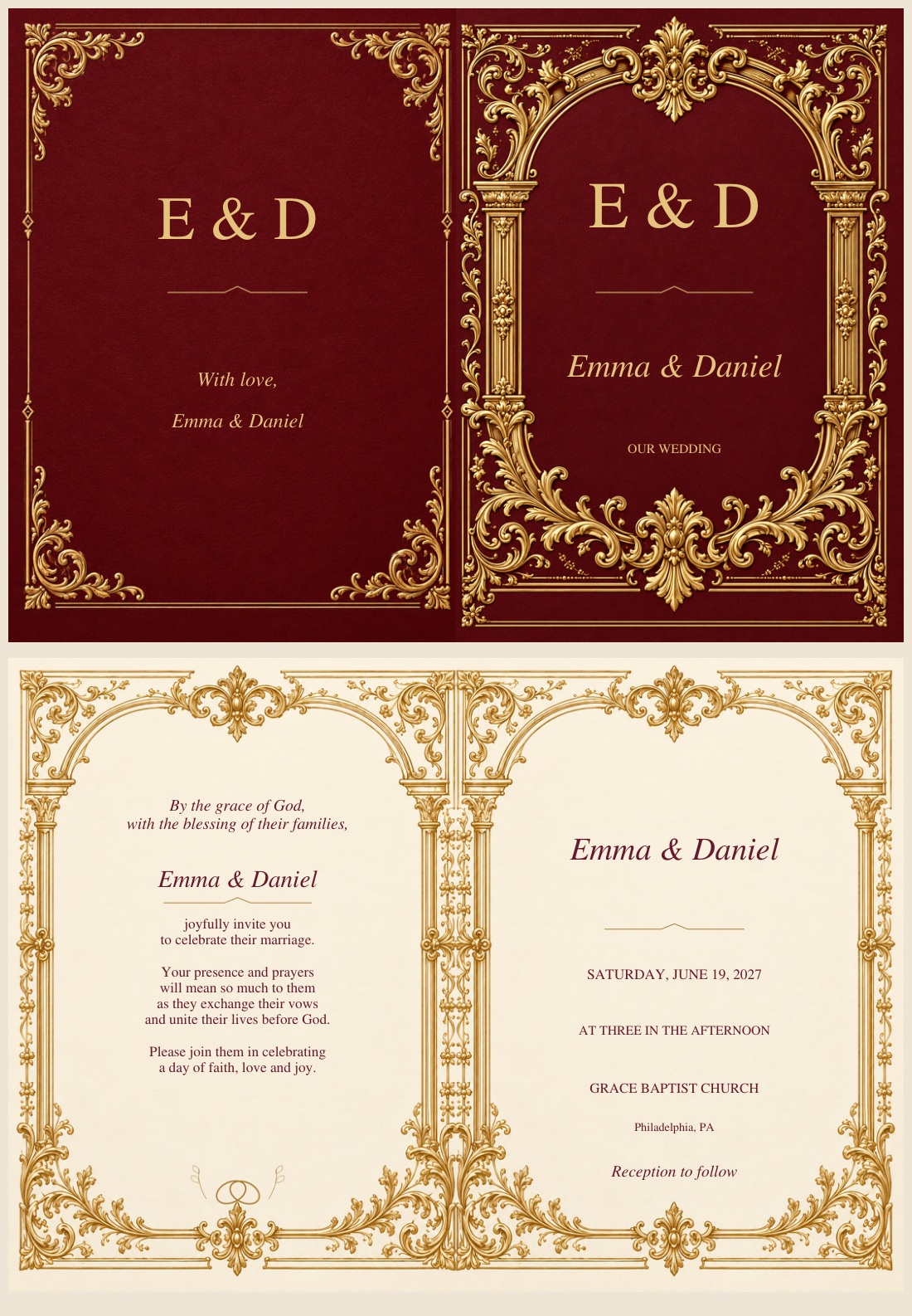 Folded invitation (English)