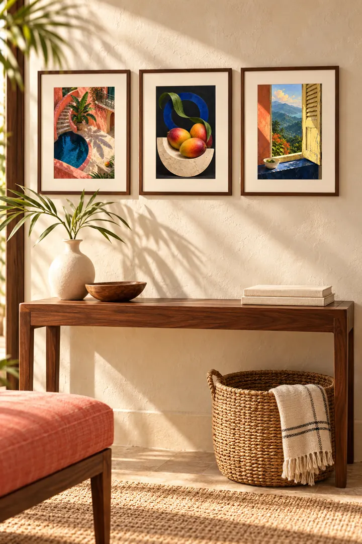 Caribbean color artwork arrangement