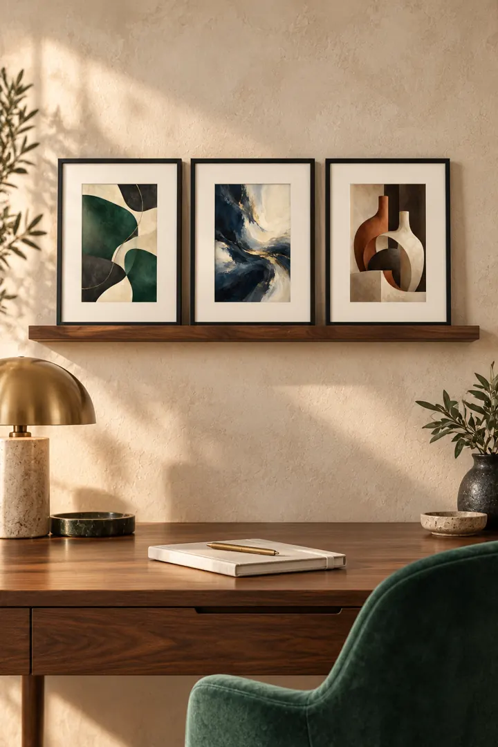 Modern & sculptural artwork arrangement